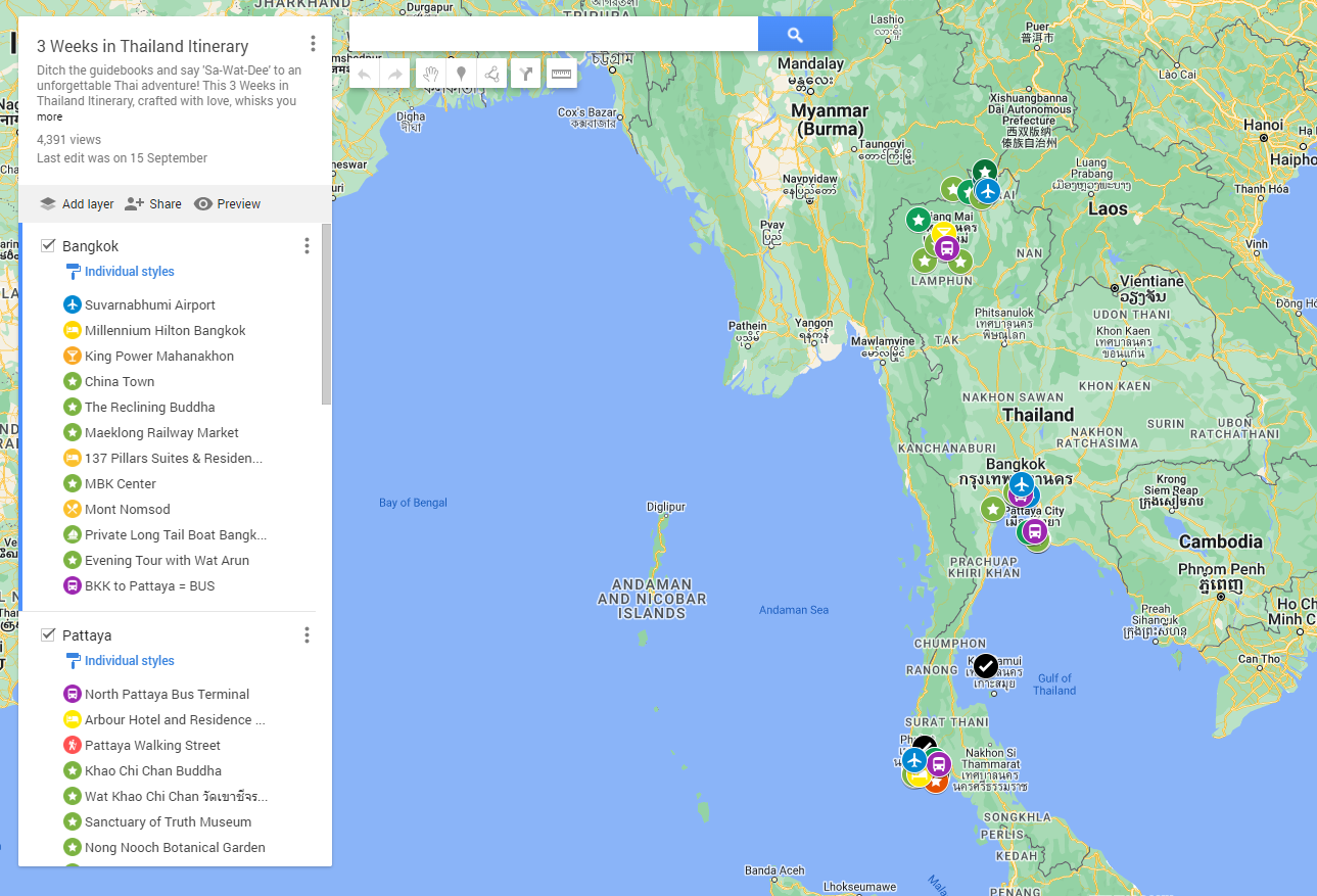 Thailand Trip Planner